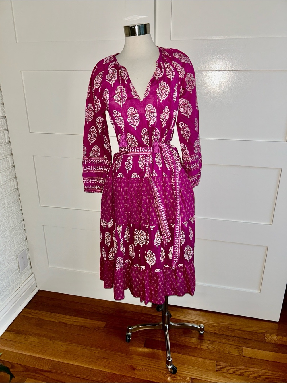 Cleobella -Fiji Magenta Floral  Midi Dress